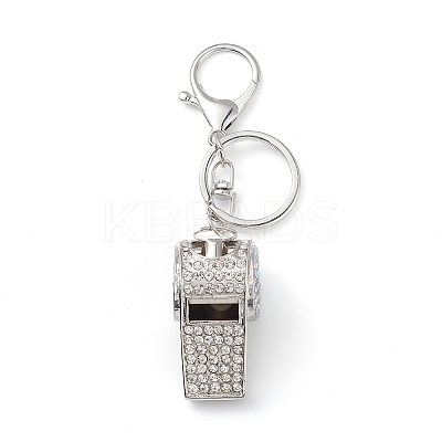 Shining Zinc Alloy Rhinestone Whistle Pendant Keychain KEYC-O014-01P-04-1