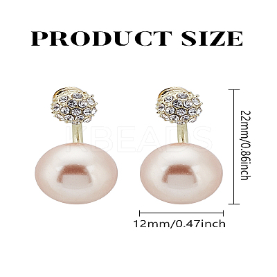 1 Pair Alloy Rhinestone Stud Earrings EJEW-LP0009-11-1