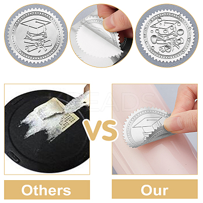 Plastic Silver Foil Embossed Picture Sticker DIY-WH0336-013-1