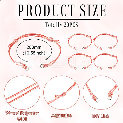 20Pcs Waxed Polyester Cord Bracelet Making AJEW-TAC00094-1
