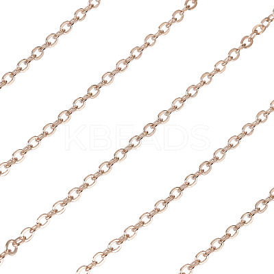 Brass Coated Iron Flat Cable Chains CH-TAC0007-01RG-1