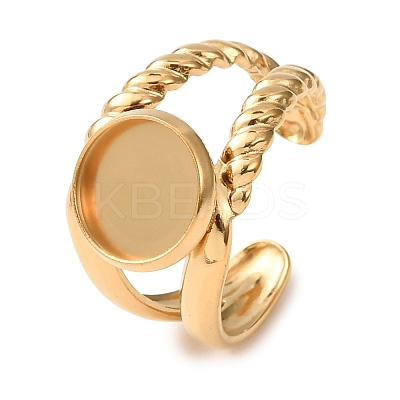 304 Stainless Steel Cuff Ring Components STAS-P454-01B-G-1