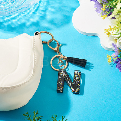 1Pc Resin Letter Keychains KEYC-TADJ0001-09N-1