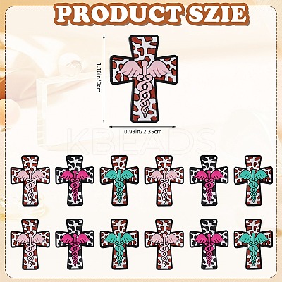 12Pcs 3 Colors Silicone Focal Beads SIL-SZ0002-27-1