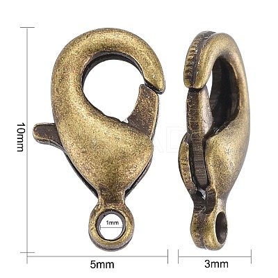 Brass Lobster Claw Clasps KK-901-AB-NF-1