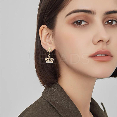 10Pcs Brass Micro Pave Clear Cubic Zirconia Stud Earrring Findings KK-BBC0022-28-1