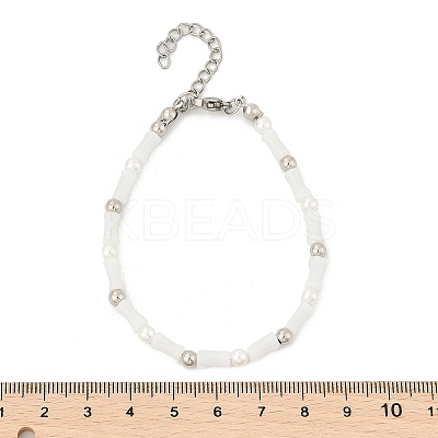 304 Stainless Steel Beaded Bracelets for Women BJEW-M056-08P-03-1