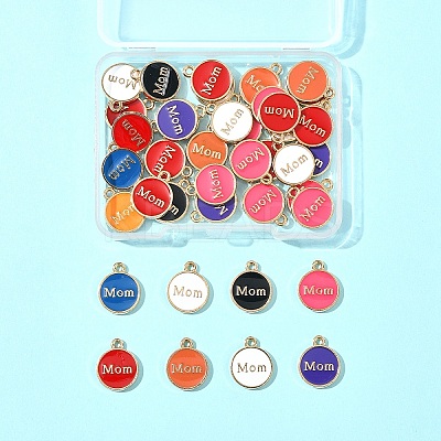 40Pcs Mother's Day Alloy Enamel Charms ENAM-FS0002-79-1