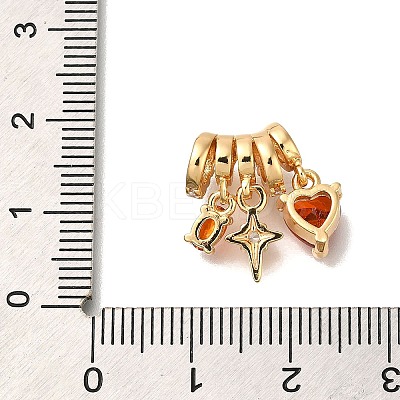 Brass Micro Pave Cubic Zirconia Pendants KK-M301-03G-1