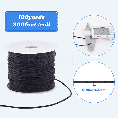 1 Roll Nylon Rattail Satin Cords NWIR-SP0001-02A-1