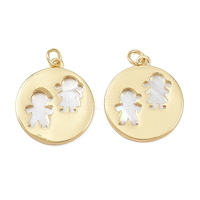 Natural Shell Pendants KK-L251-36G-1