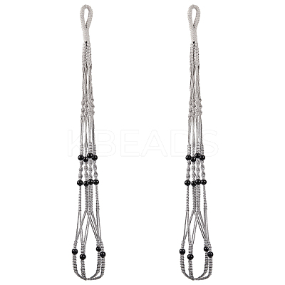 Cotton Crochet Macrame Hanging Planters AJEW-WH20042-17A-1