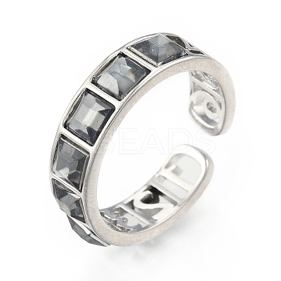 Brass Number Hollow Open Cuff Ring RJEW-N039-10P-1
