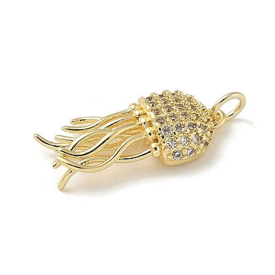 Brass Micro Pave Clear Cubic Zirconia Pendants LS-KK-U046-02G-03-1