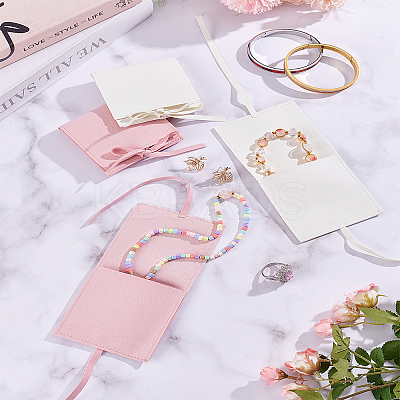 4Pcs 2 Colors Microfiber Jewelry Storage Gift Pouches ABAG-LP0001-11-1