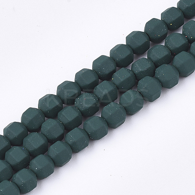 Spray Painted Non-magnetic Synthetic Hematite Beads Strands G-T116-11-14-1