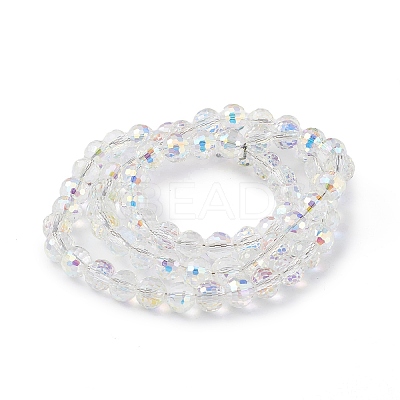 Transparent Electroplate Glass Beads Strands EGLA-F151-AB04-1