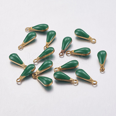 Antique Golden Plated Brass Enamel teardrop X-KK-Q571-01F-1