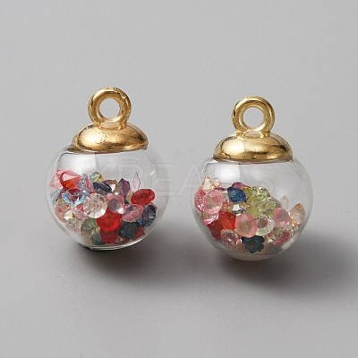 Glass Pendants GLAA-WH0031-37-1