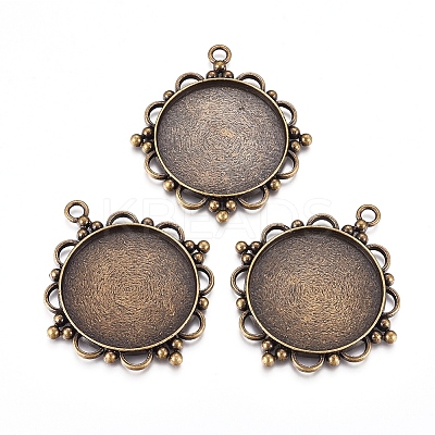 Tibetan Style Zinc Alloy Pendant Cabochon Settings LS-TIBEP-M003-16AB-NR-1