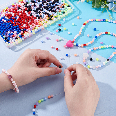 1200Pcs 12 Styles Opaque Acrylic Beaded OACR-GA0001-23A-1