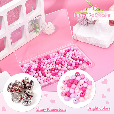200Pcs 4 Colors Opaque Acrylic Beads MACR-TA0002-53-1