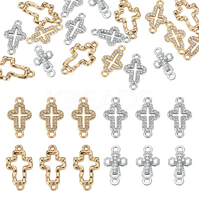 20Pcs 4 Styles Alloy Crystal Rhinestone Connector Charms FIND-TA0008-74-1