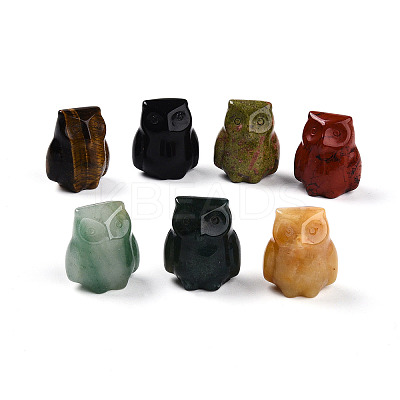 Natural Mixed Stone Owl Display Decorations G-N345-04-1