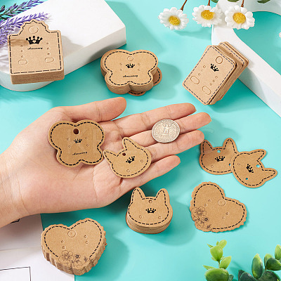 150Pcs 5 Styles Kraft Paper Earring Display Cards DIY-TA0006-04-1