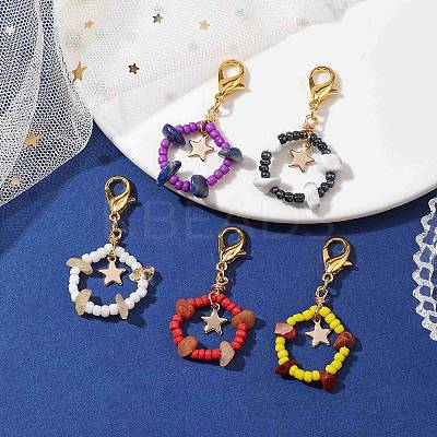 Glass Pendant Decorations HJEW-MZ00050-1
