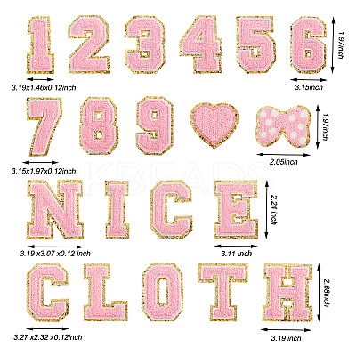 38Pcs 38 Style Cloth Iron on/Sew on Patches DIY-FW0001-16-1