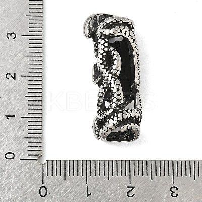 304 Stainless Steel Snake Wrapped Skull Connector Charms STAS-Z147-13AS-1