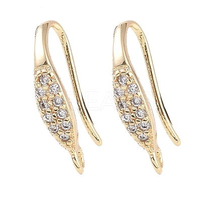 Brass Micro Pave Cubic Zirconia Earring Hooks KK-U008-07G-1