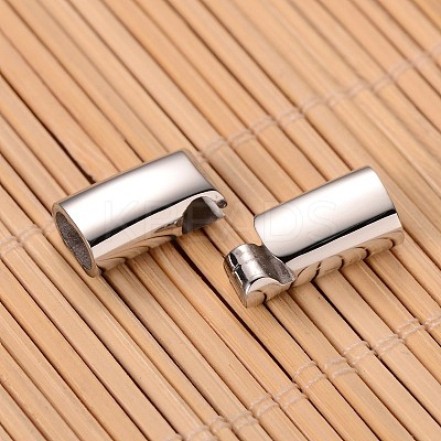 Tarnish Resistant Smooth Surface 304 Stainless Steel Rectangle Magnetic Clasps with Glue-in Ends LS-STAS-I045-06B-1