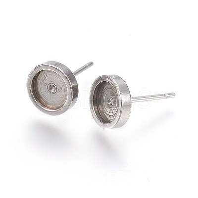 Tarnish Resistant 304 Stainless Steel Stud Earring Settings LS-X-STAS-L219-02C-1