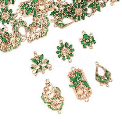 36Pcs 6 Styles Alloy Enamel Connector Charms FIND-FS0004-46A-1