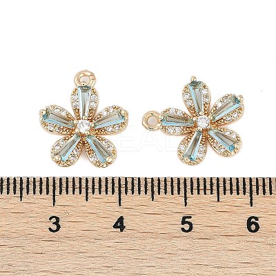 Rack Plating Brass Micro Pave Cubic Zirconia Pendants KK-C082-01G-02-1