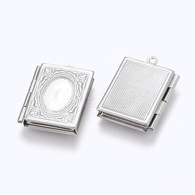Tarnish Resistant 316 Stainless Steel Locket Pendants STAS-G146-25P-1