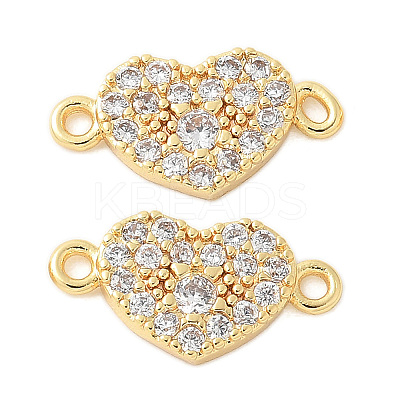Brass Micro Pave Cubic Zirconia Connector Charms KK-U056-43G-1
