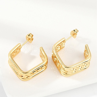 201 Stainless Steel Stud Earrings LS-EJEW-Q026-21G-A-1