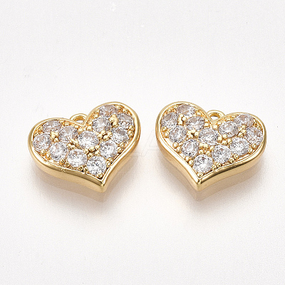 Valentine's Day Brass Cubic Zirconia Charms KK-S350-375A-1