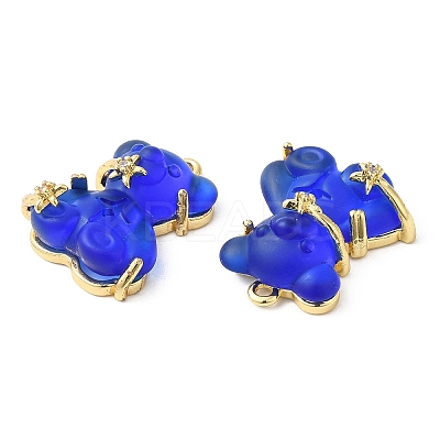Transparent & Opaque Resin Crystal Rhinestone Pendants KK-H438-04G-12-1