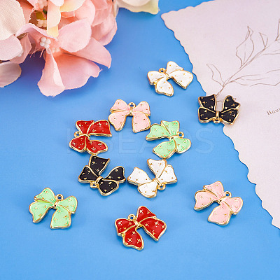 10Pcs 5 Colors Spray Painted Alloy Pendants FIND-TA0005-16-1