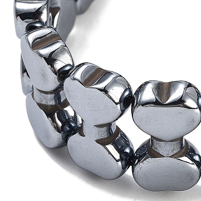 Terahertz Stone Heart Beaded Double Layer Stretch Bracelets for Women Men G-P545-D01-P-1