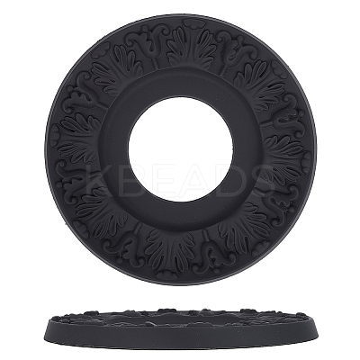 2Pcs Round Ring Imitation Leather Chandelier Base FIND-CN0002-09A-1
