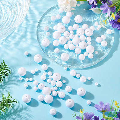 100Pcs 5 Styles Opaque Acrylic Beads MACR-TADJ0001-12H-1