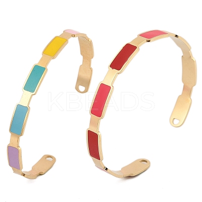 304 Stainless Steel Cuff Bangles for Women BJEW-Z087-10G-1