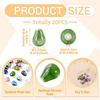 20Pcs Handmade Porcelain Beads PORC-TA0001-24-1