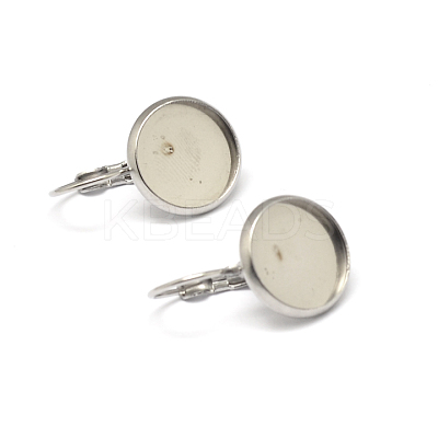 Tarnish Resistant 304 Stainless Steel Leverback Earring Settings STAS-K146-042-12mm-1