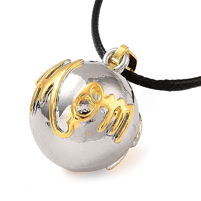 Mother's Day Alloy Bola Pregnancy Pendant Necklaces LS-NJEW-NH0001-01-1